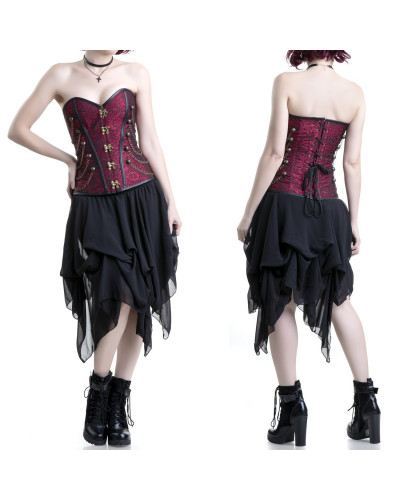 corset rojo con cadenas