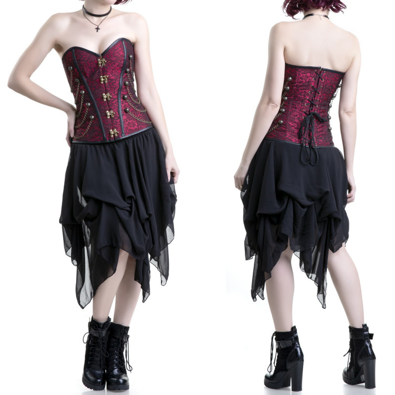 Corset Vermelho com Correntes