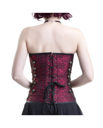 corset rojo con cadenas