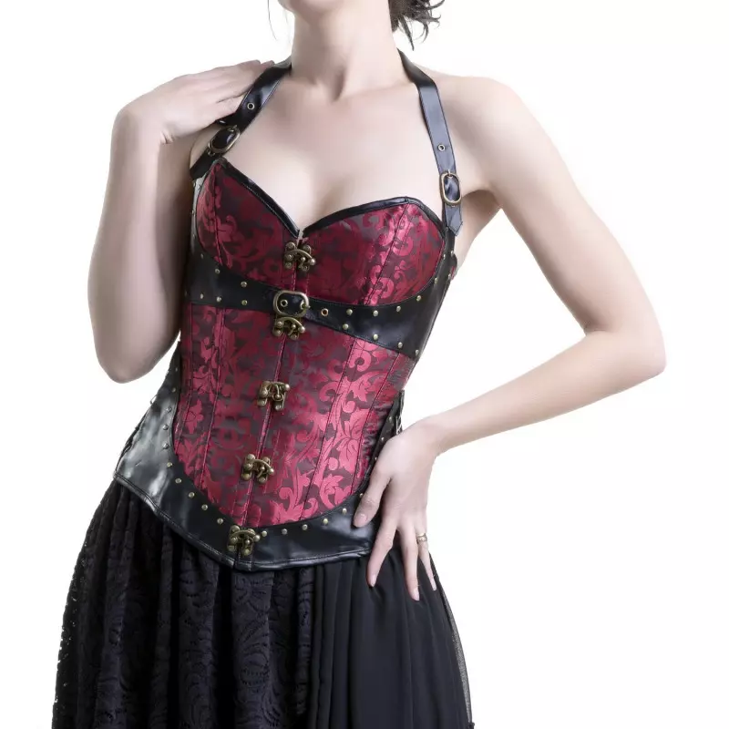 Gothic Corset with Straps Red Corset Top for Women