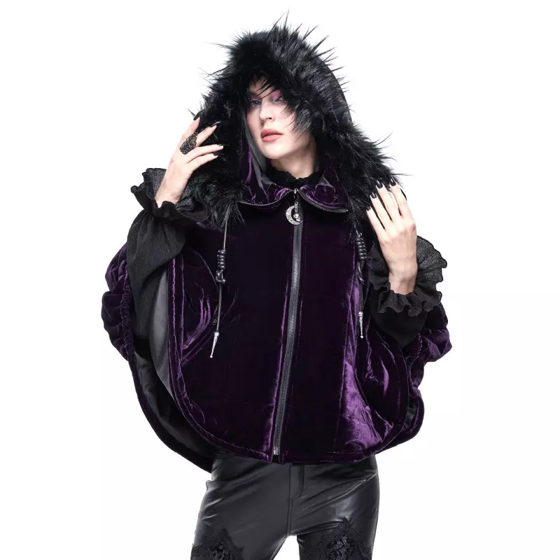 Lilac Poncho with Hood from Devil Fashion Brand at €125.00