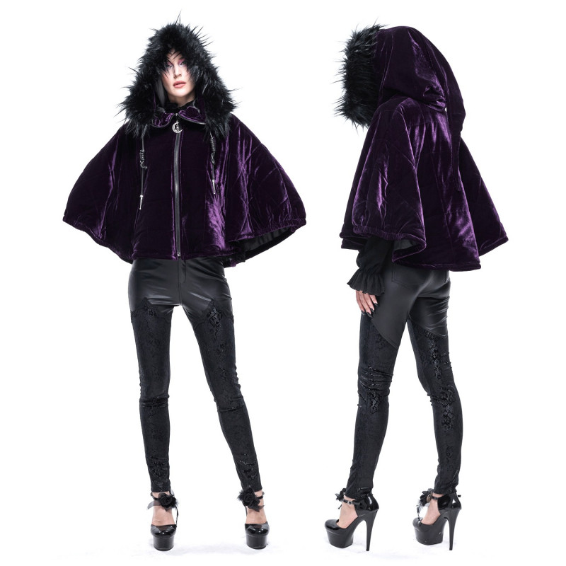 Poncho Lila con Capucha