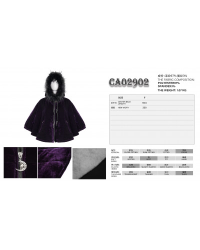 poncho lila gótico