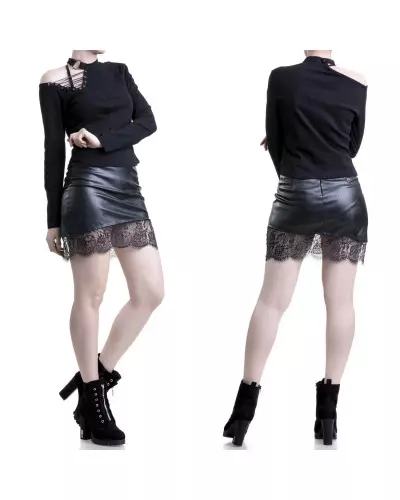 Faux Leather Skirt with Lace from Style Brand at €17.00