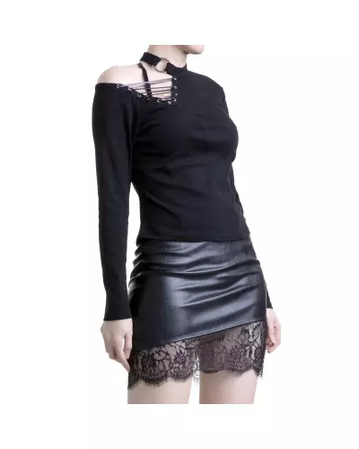 Faux Leather Skirt with Lace from Style Brand at €17.00