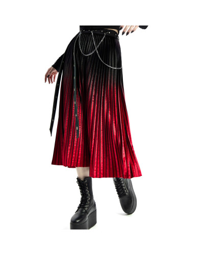 Black and Red Skirt with Chains