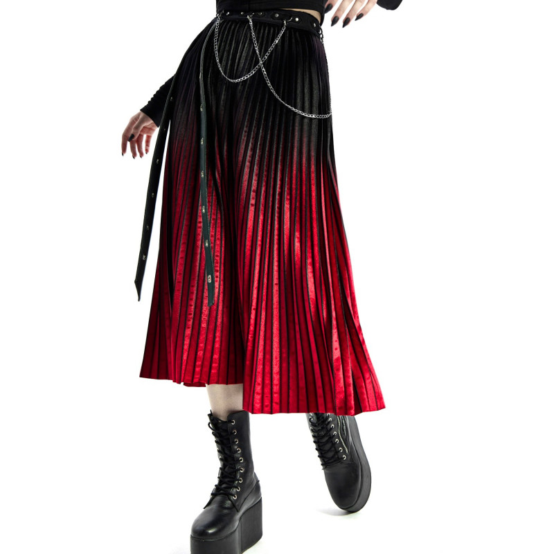 Falda Negra y Roja con Cadenas