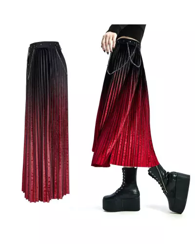 Black and Red Skirt with Chains from Punk Rave Brand at €93.50