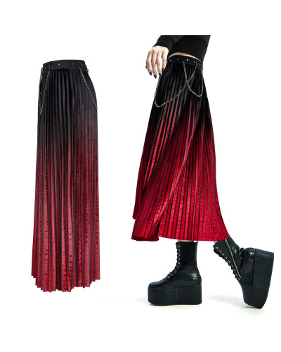 Falda Negra y Roja con Cadenas