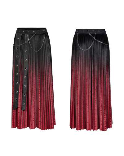 Falda Negra y Roja con Cadenas