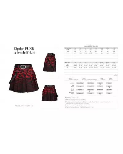 Black and Red Skirt from Punk Rave Brand at €60.00