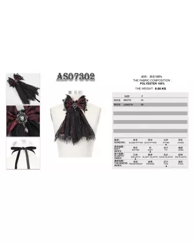 Schwarz-Roter Rüschenkragen der Devil Fashion-Marke für 25,00 €