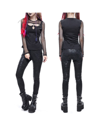 CAMISETA ESTAMPADA CON MANGAS DE REJILLA