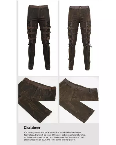 Calças Marrons com Fivelas para Homem da Marca Devil Fashion por 96,90 €