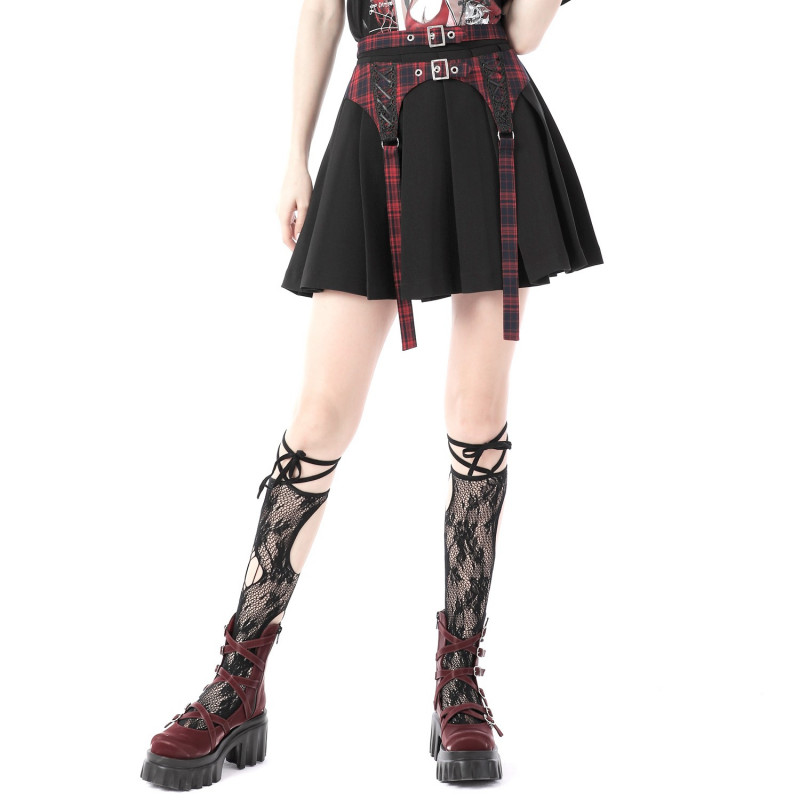 Rock mit Schwarz-Rotem Tartan