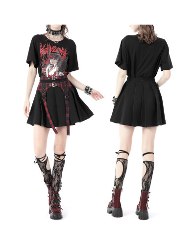 Saia com Tartán Vermelho e Preto