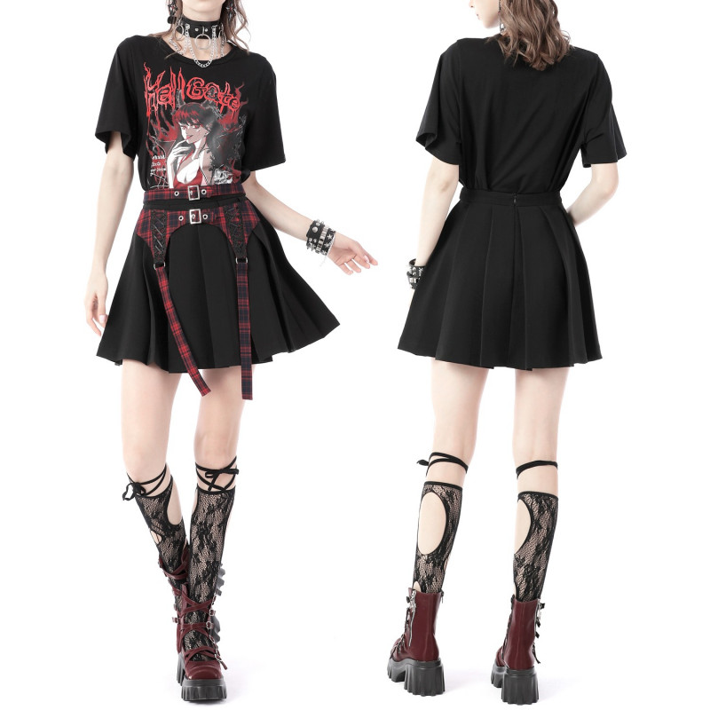 Jupe avec Tartan Rouge et Noir