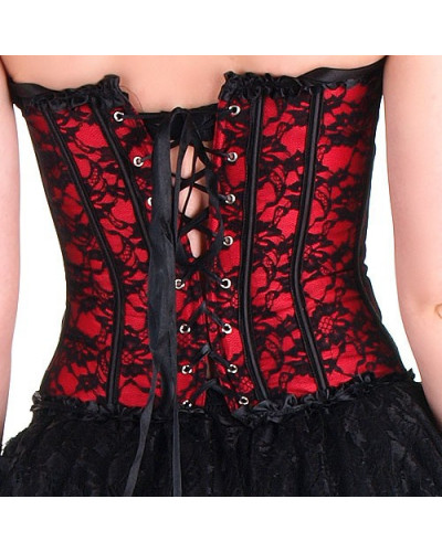 Corset Encaje Rojo Y Negro estilo Tienda de Corsets