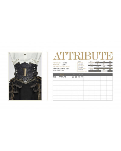 CINTURON ANCHO STEAMPUNK MUJER