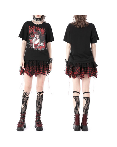 Saia com Tartán Vermelho e Preto