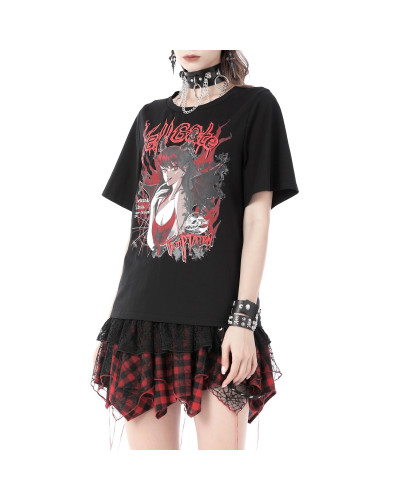 Saia com Tartán Vermelho e Preto