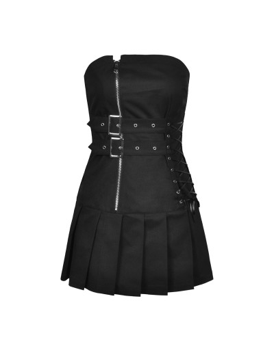 vestido corto con cinturon tipo corset