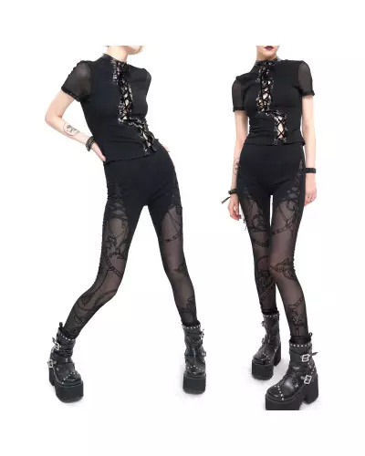 Schwarze Transparente Leggings der Devil Fashion-Marke für 47,50 €