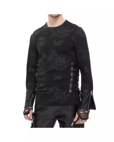 T-Shirt mit Netzstoff und Schnürungen für Männer der Devil Fashion-Marke für 61,00 €