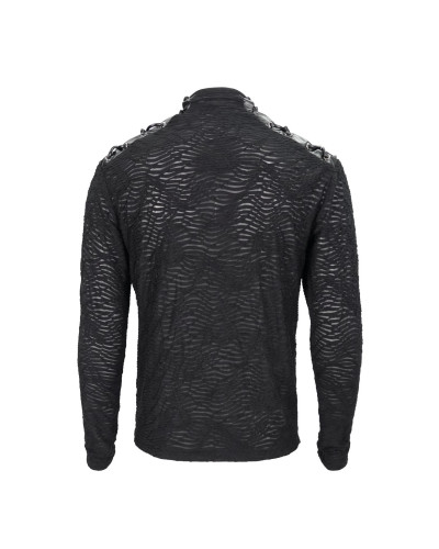CAMISETA CON REJILLA Y CRUZADOS HOMBRE