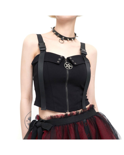 camiseta tirantes con cadenas en el pecho