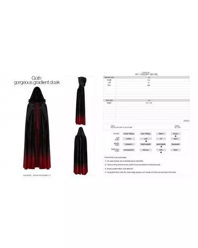 Black and Red Cape from Punk Rave Brand at €145.00