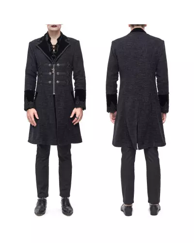 Schwarzer Mantel für Männer der Devil Fashion-Marke für 195,00 €