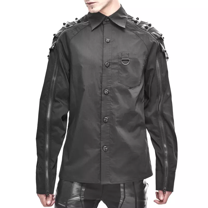 Schwarzes Hemd mit Nieten für Männer der Devil Fashion-Marke für 59,00 €