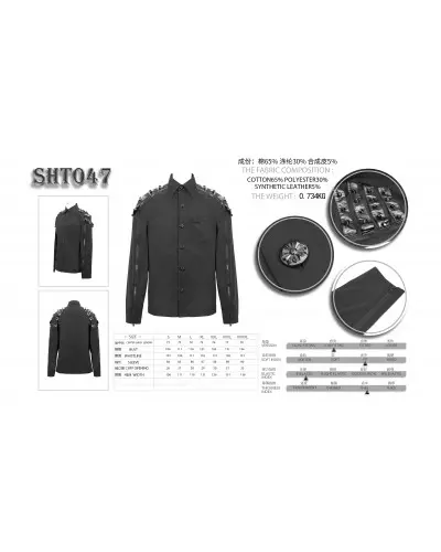Camisa Negra con Tachuelas para Hombre marca Devil Fashion a 59,00 €