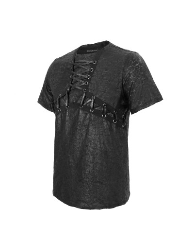 CAMISETA CON REJILLA Y CRUZADOS HOMBRE