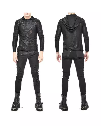Asymmetrisches T-Shirt mit Kapuze für Männer der Devil Fashion-Marke für 57,50 €