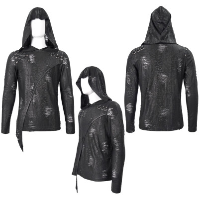 Asymmetric T-Shirt with Hood for Men
