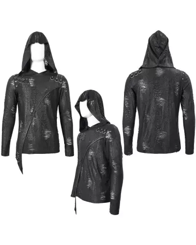 Asymmetric T-Shirt with Hood for Men from Devil Fashion Brand at €57.50