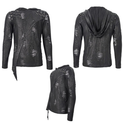 Asymmetric T-Shirt with Hood for Men