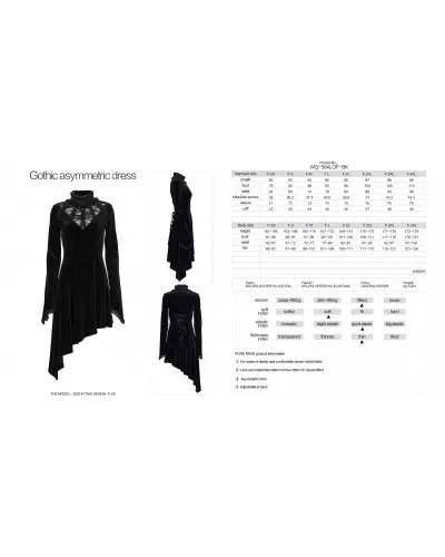 Robe Noire Assymétrique de la Marque Punk Rave à 65,00 €