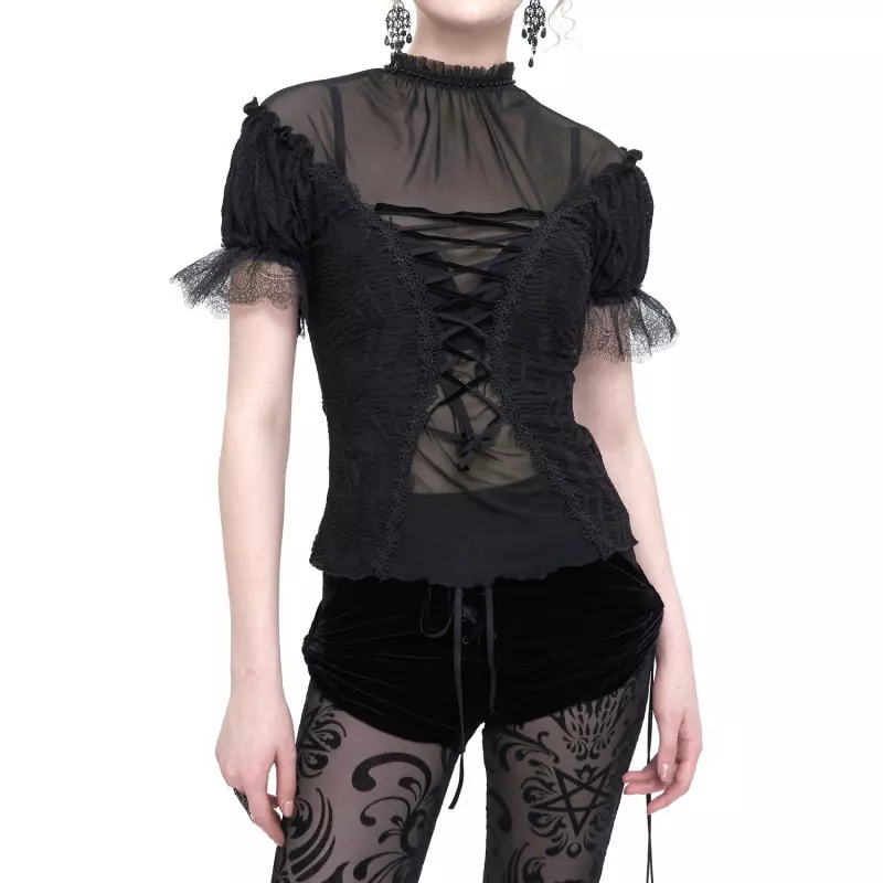 Bluse mit Tüll der Devil Fashion-Marke für 57,50 €