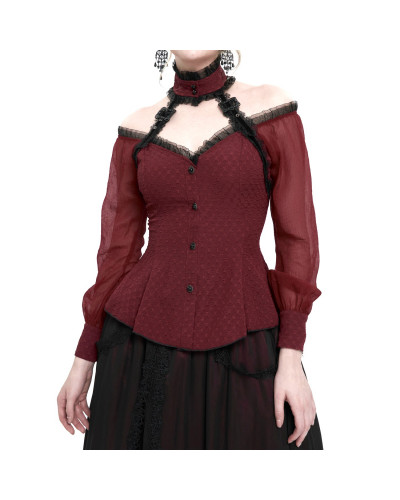 Red Shirt with Open Shoulders