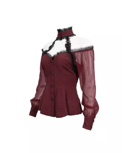 Chemise Rouge avec Épaules Ouvertes de la Marque Devil Fashion à 75,00 €