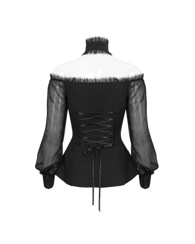 Black Shirt with Open Shoulders