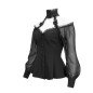 Black Shirt with Open Shoulders