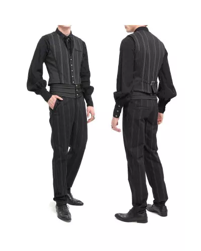 Black Vest with Stripes for Men from Devil Fashion Brand at €99.00