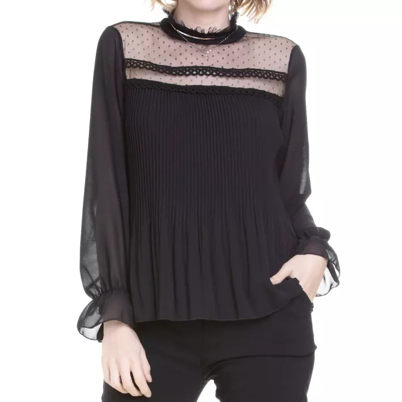 Schwarze Bluse aus Tüll der Style-Marke für 15,00 €