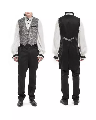 Silver Vest with Brocade for Men from Devil Fashion Brand at €75.50