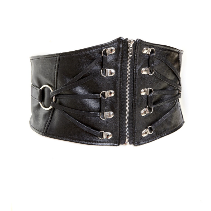 Elastic Faux Leather Belt