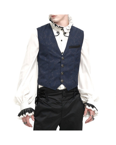 Blue Vest with Brocade for Men